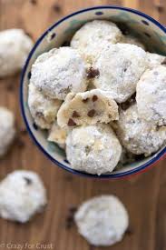 Chocolate Chip Snowball Cookies Crazy For Crust Recipe Chocolate Chip Snowball Cookies Recipe Snowball Cookie Recipe Russian Tea Cakes Cookies