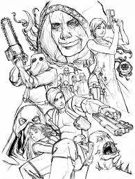 Resident Evil 4 Coloring Pages Resident Evil Resident Evil Game Coloring Pages