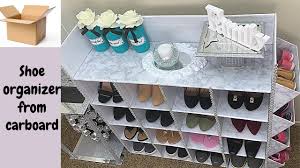 Diy desk organizer made from cardboard and paper. Diy Shoe Organizer Using Cardboard Shoe Rack Storage Ideas Using Recycled Boxes Youtube