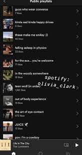 Aesthetic album titles · still sounding great · back in the day · hall of fame · if i look back i am lost · can't afford to miss! Spotify Olivia Clark Song Playlist Music Recommendations Playlist Names Ideas