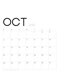 50 Free Printable October 2020 Calendars With Holidays Onedesblog In 2020 Calendar Monthly Planner Monthly Planner Modern Calendar