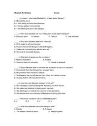 Macbeth Act Iii Quiz Macbeth Study Guide Macbeth Rhetorical Analysis