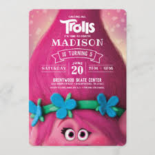 All you have to do is send the seller your party information after your purchase and they'll customize the invitation for you and provide a download link. Trolls Invitations Zazzle Uk