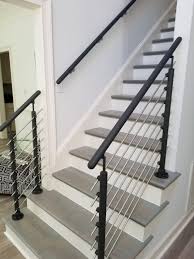 What is the standard height for a stair handrail? Dolle Prova 8 Anthracite Starter Railing Kit Floor Mounting Outdoor Stair Railing Railing Banister Rails
