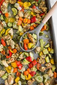 Super Easy One Pan Baked Chicken And Vegetables Recipe Recipe Baked Chicken And Veggies Healthy Baked Chicken Vegetable Recipes