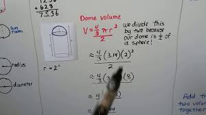Grade 8 13 3d Volume Of A Cylinder With A Hemisphere Dome Youtube