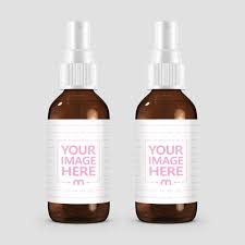 Download Double Amber Spray Bottle Mockup Mediamodifier