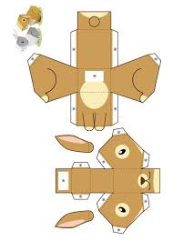 Image Detail For 612 Lapin Paper Toy Template Petit Lapin Marron Paper Toys Template Paper Toys Paper Toy Printable