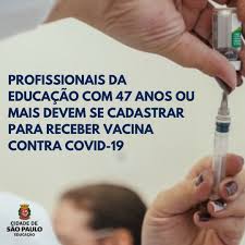 No momento da vacinação, o profissional da educação deverá apresentar o comprovante vacinajá educação, rg e cpf para conferência dos dados pelo profissional de saúde. Secretaria Municipal De Educacao De Sao Paulo Atencao Faca Seu Cadastro Para Vacinacao Os Profissionais De Educacao Devem Se Cadastrar Pelo Site Https Vacinaja Sp Gov Br Educacao Na Primeira 1Âº Fase Serao Contemplados Profissionais