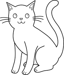 Cat images black and white. Black And White Cat Lineart Free Clip Art Cat Coloring Page Cat Outline Animal Coloring Pages