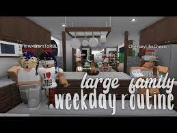 Large Family Weekday Routine Bloxburg Roleplay Alixia Youtube Roleplay Large Family Routine
