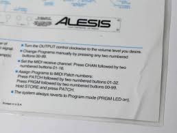 Alesis Midiverb Ii Quick Setup Program Chart