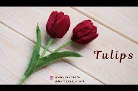 Diy Realistic Simple Blooming Tulip Felt Tulip How To Make Felt Flowers S Nuraeni Youtube In 2021 Felt Flowers Diy Felt Flower Tutorial Felt Flowers