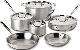 All Clad 700508 Mc2 Professional Master Chef 2 Stainless Steel Bi Ply Bonded Oven Safe Pfoa Cookware Set Stainless Steel Cookware Set Stainless Steel Cookware