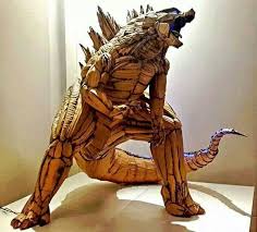 Godzilla Sculpture Made From Cardboard Arte De Carton Medusas En Acuarela Arte
