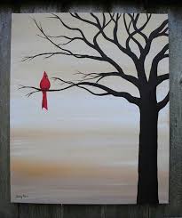 Bird Sitting On Tree Branch Drawing Pin By Just For You Prophetic Art On Art Red Art Print Tree Painting Art Painting