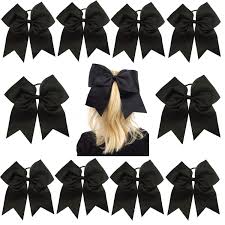 Mystical black metal crush hair bow headband for kids children 's hair accessories cute girls glitter hair clip hair barrette. 10 Pack 7 Cheer Bow Black 7 Jumbo Cheer Bow Big Hair Bows With Ponytail Holder Large Classic Accessories For Teens Women Girls Softball Cheerleader Sports Elastics Ties Handmade By Kenz