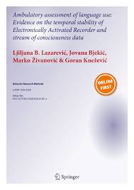 If you need professional help with completing any kind of homework, success essays is the right place to get it. Pdf Ambulatory Assessment Of Language Use Evidence On The Temporal Stability Of Electronically Activated Recorder And Stream Of Consciousness Data