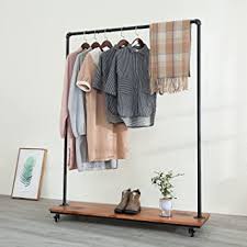 $6.00 coupon applied at checkout save $6.00 with coupon. Amazon Com Industrial Pipe Clothing Rack Wood Garment Rack Pipeline Vintage Rolling Rack With Wheels A Home Improvement