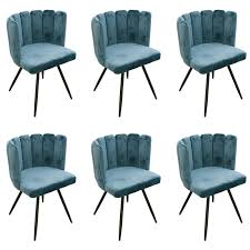 Chaise de bar glenn ikea. Charlotte Lot De 6 Chaises Velours Bleu Altobuy Fr
