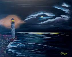 Explore our vast collection of framed artwork. Lighthouse Glow Rwoollett Paintings Prints Landscapes Nature Beach Ocean Lighthouses Artpal