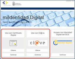 Acceso con identidad digital del scs. Identidad Digital