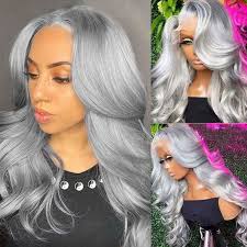 Lace Front Wig Cheap Grey Lace Front Wig