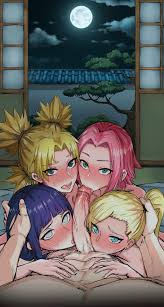 Naruto gets a nice surprise for Christmas ft hinata, Sakura, temari and ino  [Naruto] : rrule34