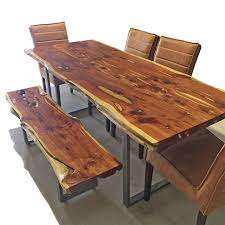 Included with this table is a weather resistant cover that is designed to protect. Live Edge Dining Table And Matching Bench Horizon Home Furniture