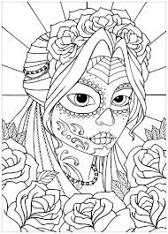 Uncategorized day of theng pages printable free. Dia De Los Muertos Coloring Pages Woman