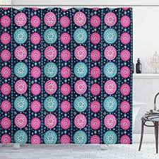 Fabric curtain fabric heute bestellen, versandkostenfrei. Amazon Com Ambesonne Xmas Shower Curtain Celebration Pattern With Vertical Borders Pink Blue Floral Circles Cloth Fabric Bathroom Decor Set With Hooks 70 Long Teal Pink Home Kitchen