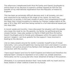 Rice released a statement after the post, made when he was 15, resurfaced on. Declan Rice Apologises For Old Pro Ira Social Posts On Eve Of England Debut