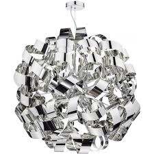 What is the price range for chrome ceiling fans? Large Ribbon Wrapped Chrome Ceiling Pendant Light For High Ceilings