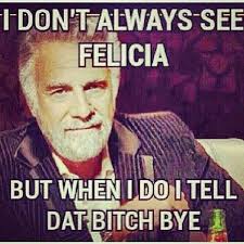 Bye Felicia Nikki Striefler Striefler Sarracino Ashley Walters Walters Alonzo Funny Quotes Funny Memes Humor