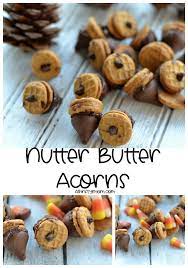 Nutter Butter Acorns Are An Easy Fall Snack That Couldn T Be Much Easier Using Just A Couple Of Ingre Nutter Butter Acorns Acorn Recipe Nutter Butter Cookies