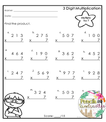 3 Digit Multiplication Worksheets Multiplication Multiplication Worksheets Math Resources
