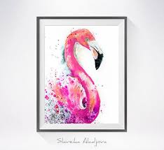 Peinture Rose D Aquarelle De Flamingo Par Slaveika Aladjova Art Animal Illustration Oiseau Decor A La Maison Art De Mur Cadeau Faune Flamingo Art Flamingo Painting Bird Watercolor Paintings