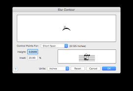 Slur (music), a symbol in western musical notation indicating notes to be played smoothly. Slur Contour Dialog Box