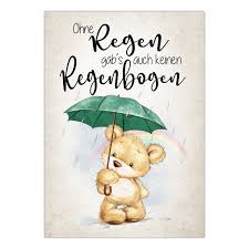 Postkarte Mit Spruch Ohne Regen Gab S Auch Keinen Regenbogen Din A6 14 8cm X 10 5 Cm Grusskartenwerk