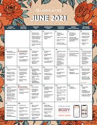 This yearly weight loss calendar is on two pages. The Blogilates June 2021 Workout Calendar Blogilates