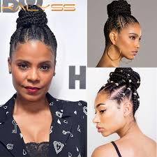 Braid your hair with a weave to add fullness and length to the style. Kalyss 360 Swiss Lace Front Braided Wigs Pre Braided High Bun Style With Baby Hair For Black Women Twist Cornrow Box Braids Wig Synthetic Lace Wigs Aliexpress