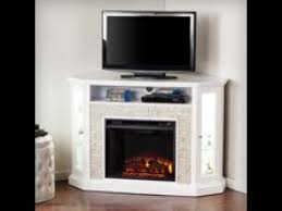 Wide open media shelf stores. Southern Enterprises Redden 52 Inch Corner Convertible Electric Fireplace Media Console Fresh White W White Durango Faux Stone Fe9393 Bbqguys