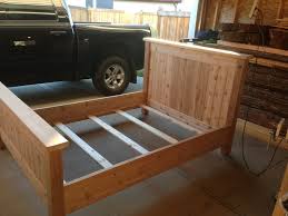 Rustic red cedar spindled log bed. Cedar Queen Bed Frame By Ben Lumberjocks Com Woodworking Community