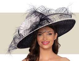 Felicity Hat Dark Navy Blue And Ivory Kentucky Derby Style Dark Navy Blue Derby Hats
