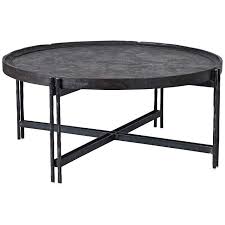 Bebop round metal outdoor coffee table: Melvin Black Iron And Wood Round Coffee Table 36f88 Lamps Plus