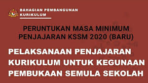 Peruntukan Masa Minimum Penjajaran Kssm 2020 Baru Pendidik2u