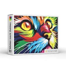Die malerei oder das ausmalen bietet eine tolle möglichkeit abzuschalten. Malen Nach Zahlen Set Fur Erwachsene Bunte Katze Von Picmondoo De