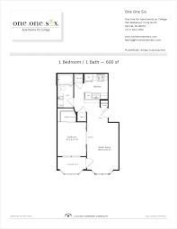Actual product and specifications may vary in dimension or detail. Amber 1 Bedroom Floor Plan One One Six Apartments