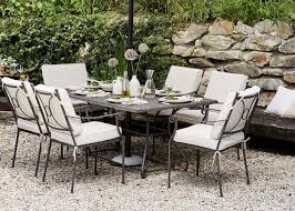Teak wood 6 seater dining table set. Metal Garden Furniture Set 6 Seater