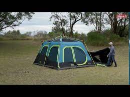 It's designed to hold up to wind, weather and rain. Coleman Instant Up Darkroom 10 Person Tent Setup Bcf Youtube